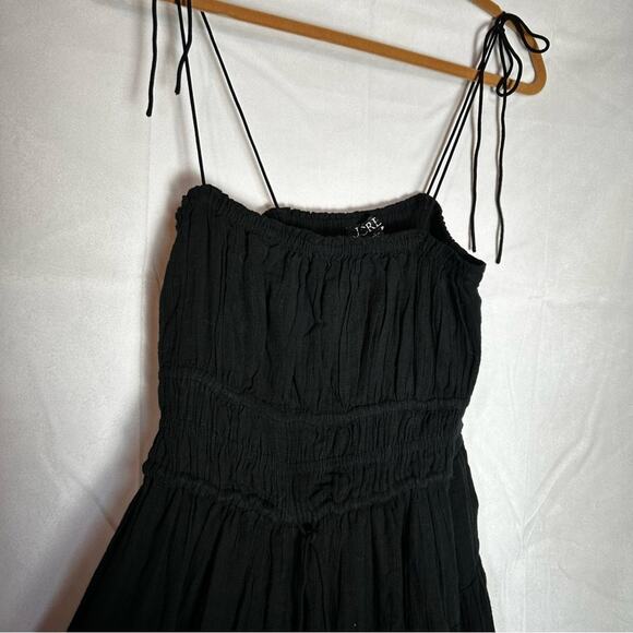 NWOT JCrew Black Clio Dress in Textured Gauze Tie Shoulder Midi Dress Size Small - Picture 5 of 8